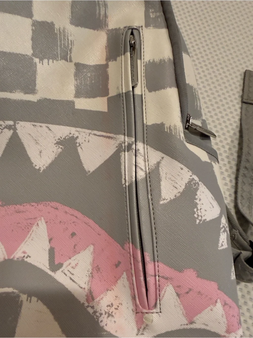 Sprayground limited edition Shark-Print Gray & Pink Backpack w/ tags